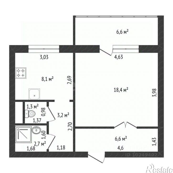 1-комн квартира Дуванский б-р, 23,  д. 23