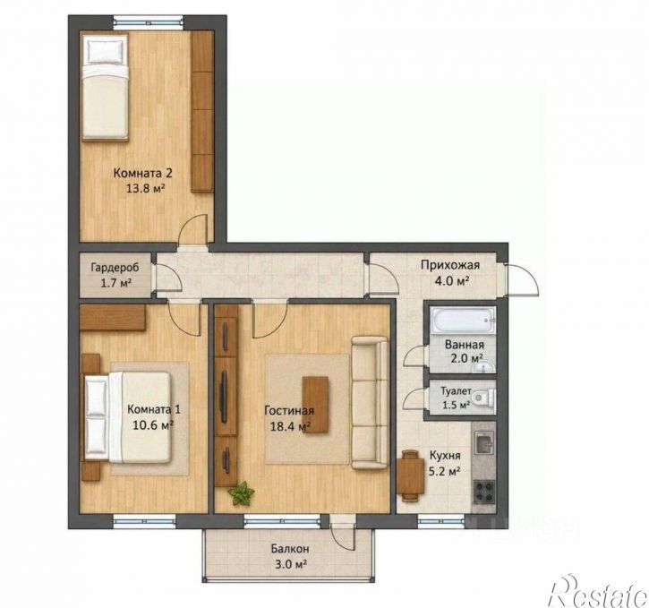 3-комн квартира Революционная улица, 82,  д. 82