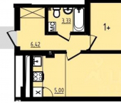 1-комн, 40 кв м, этаж 19/25 пр-кт Дружбы народов, 53