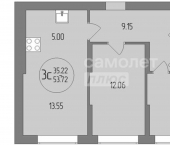 3-комн, 54кв м, этаж 2/27 ул Менделеева, 128