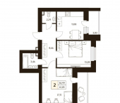 2-комн, 61 кв м, этаж 8/10 ул Шмидта, 2б