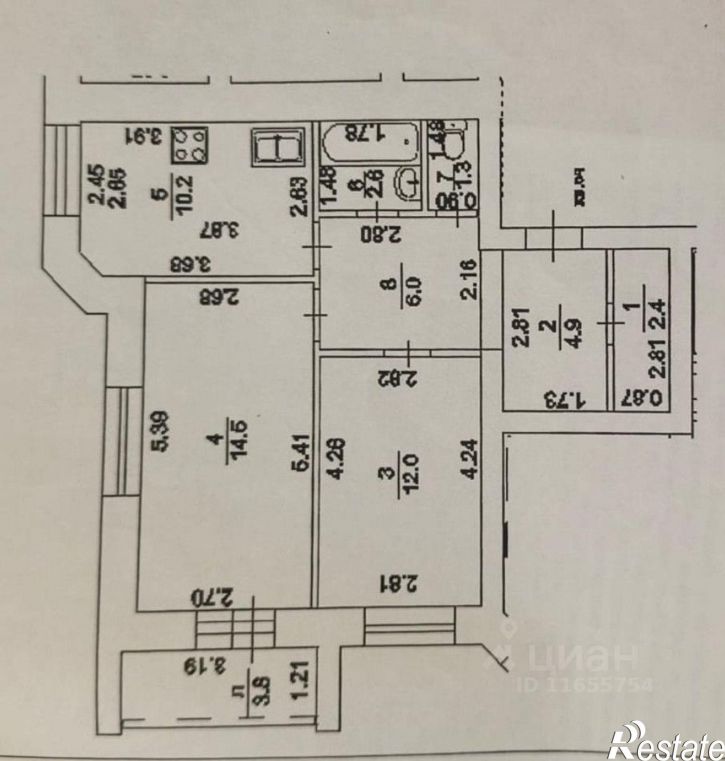 2-комн квартира улица Юрия Гагарина, 38,  д. 38