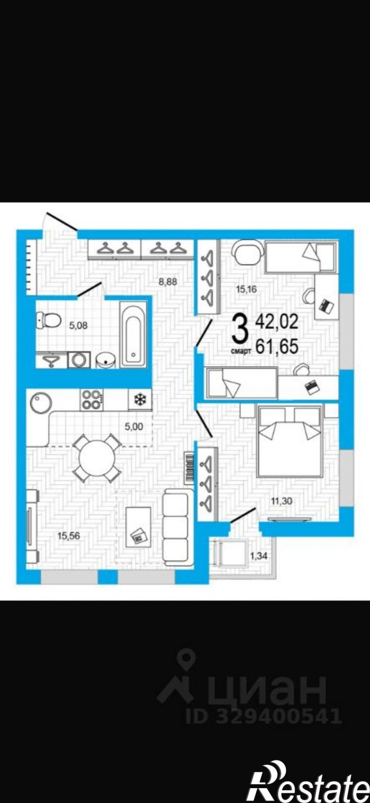 3-комн квартира улица Евгения Столярова, 13,  д. 13