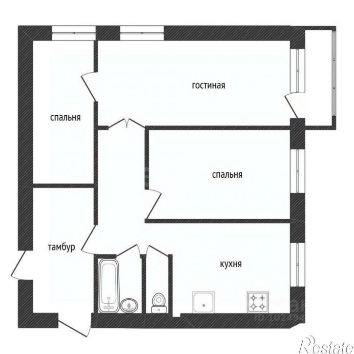 3-комн квартира улица Менделеева, 1/1,  д. 1/1