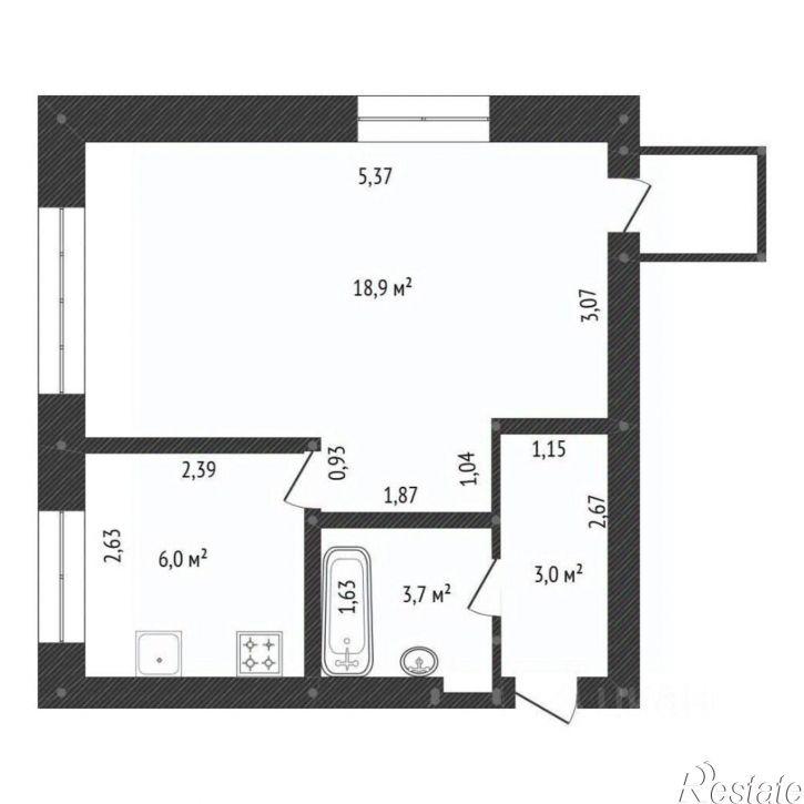 1-комн квартира ул Первомайская, 95,  д. 95