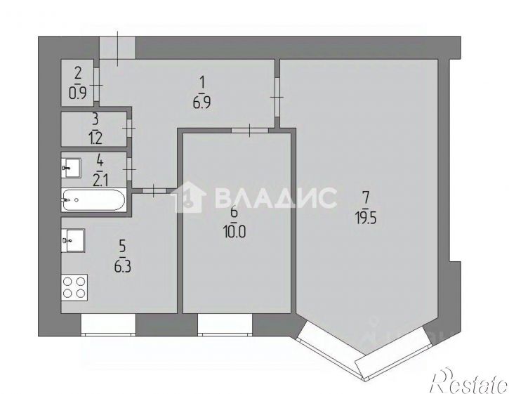 2-комн квартира ул Богдана Хмельницкого, 88 1,  д. 88 1,  к. 1
