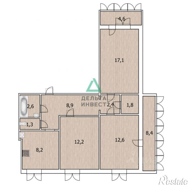 3-комн квартира улица Маршала Жукова, 2/2,  д. 2/2