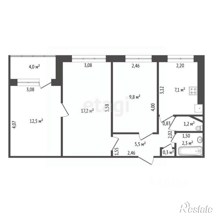 3-комн квартира Кольцевая улица, 207,  д. 207