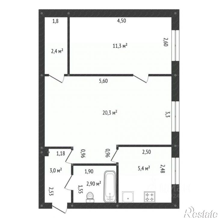 2-комн квартира улица Правды, 8/1,  д. 8/1