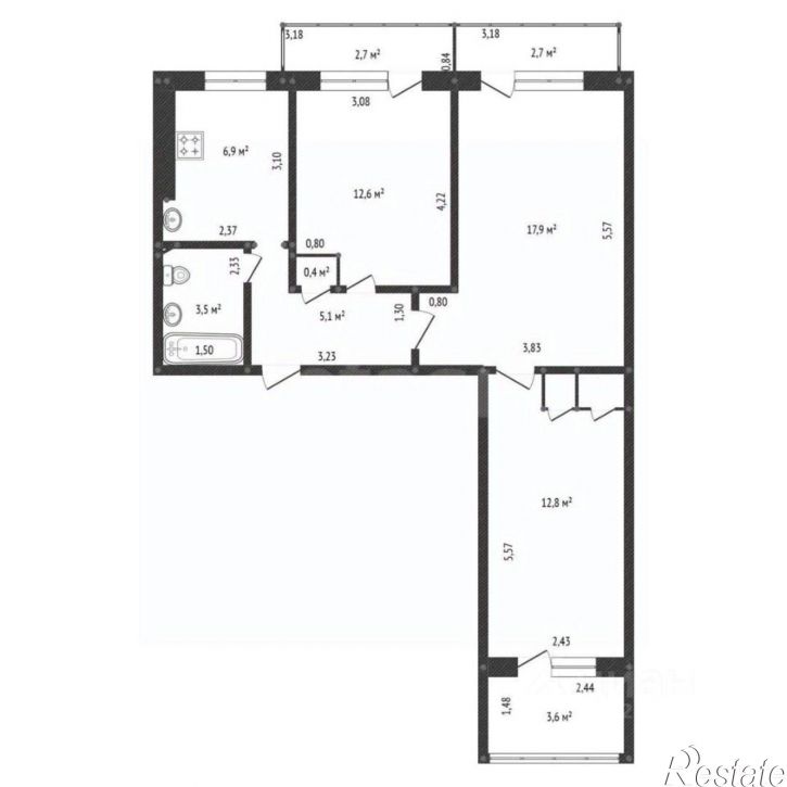 3-комн квартира ул Коммунистическая, 22,  д. 22