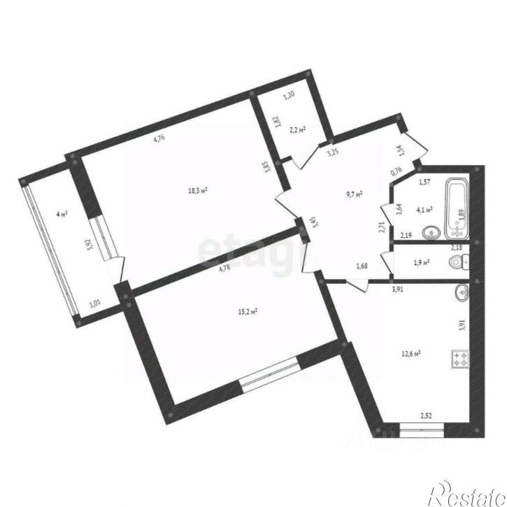 2-комн квартира Высотная улица, 10,  д. 10