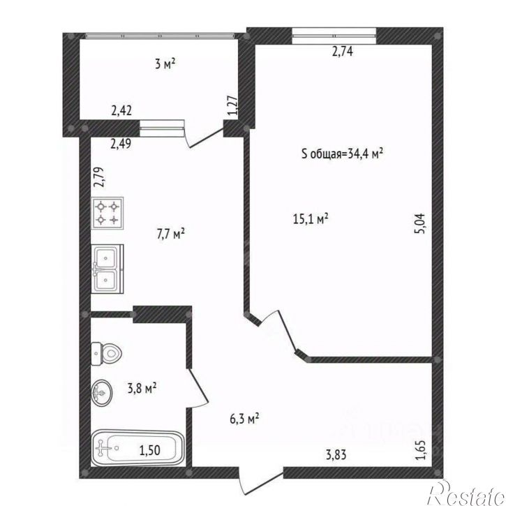 1-комн квартира ул Мира, 47/1,  д. 47/1