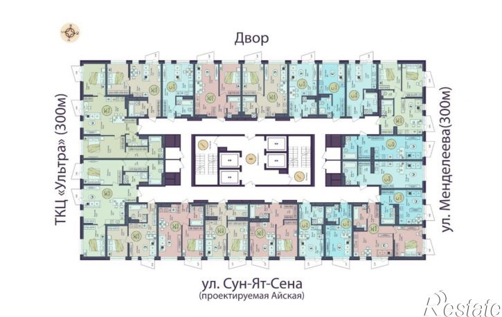 2-комн квартира в новом доме улица Сун-Ят-Сена, 37,  д. 37
