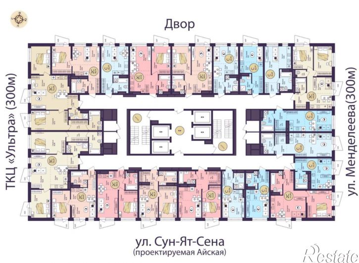 2-комн квартира в новом доме улица Сун-Ят-Сена, 37,  д. 37
