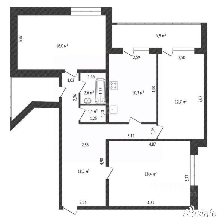 3-комн квартира ул Цюрупы, 153,  д. 153