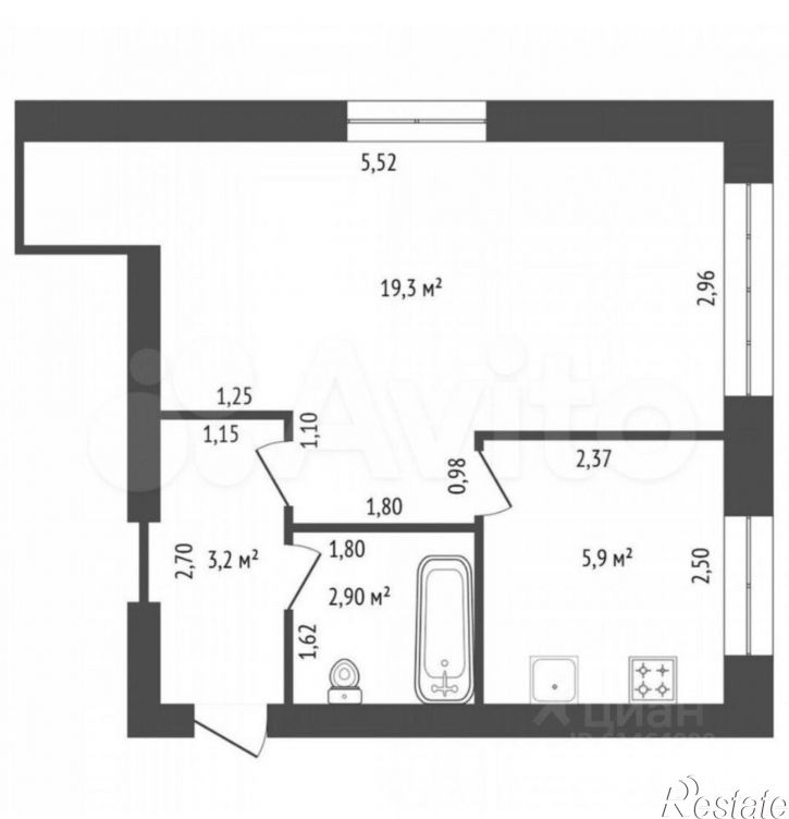 1-комн квартира ул Комарова, 36,  д. 36