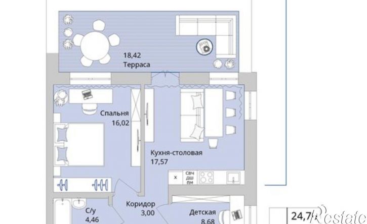 2-комн квартира в новом доме Сипайловская улица, 7А,  д. 7А