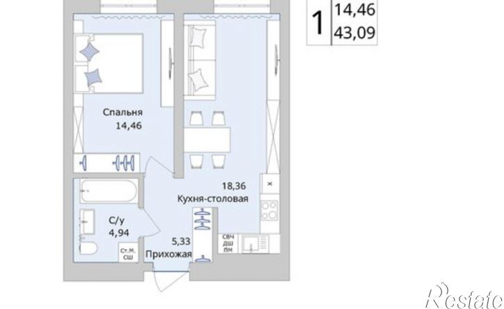 1-комн квартира в новом доме Уфа, Сипайловская улица, 31