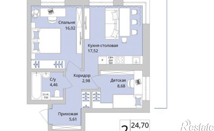2-комн квартира в новом доме Сипайловская улица, 7А,  д. 7А