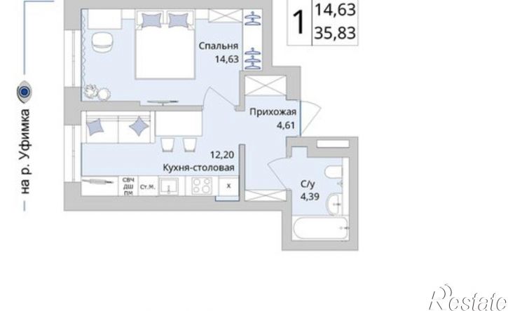 1-комн квартира в новом доме Сипайловская улица, 7А,  д. 7А