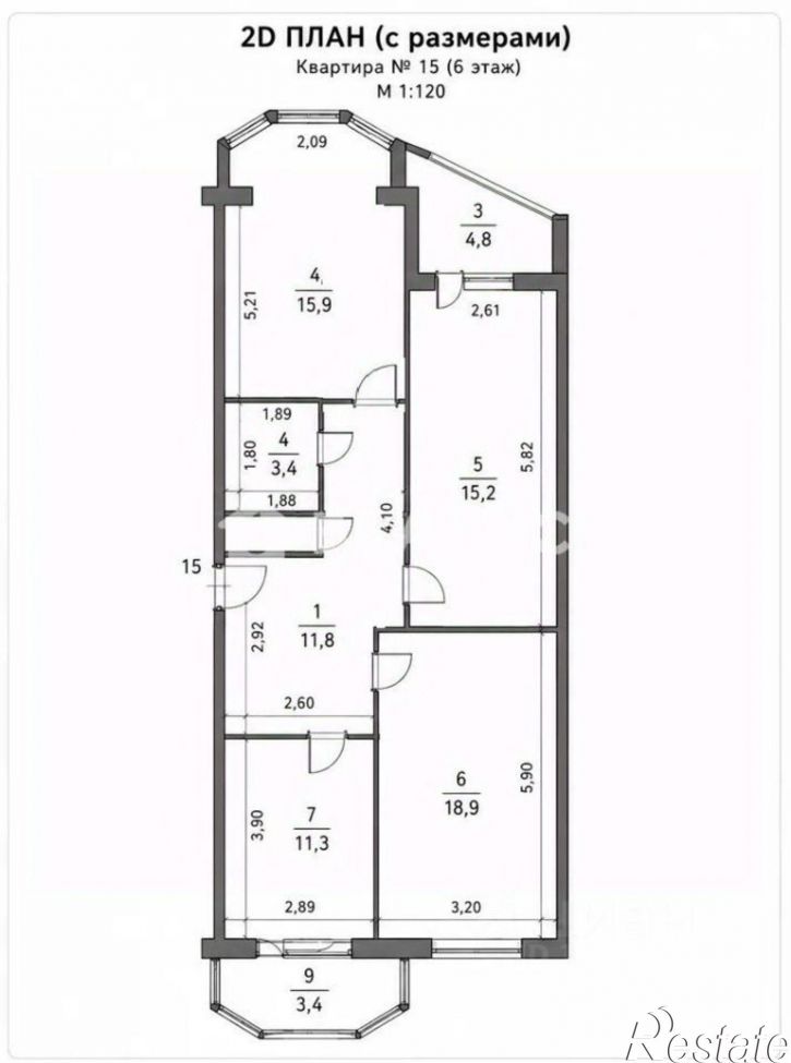 3-комн квартира улица Адмирала Макарова, 22,  д. 22
