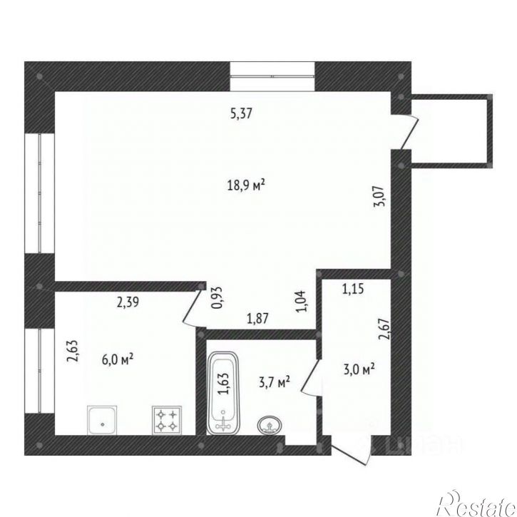 1-комн квартира Первомайская улица, 95,  д. 95