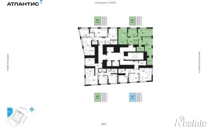4-комн квартира в новом доме жилой район Сипайлово, ЖК Атлантис