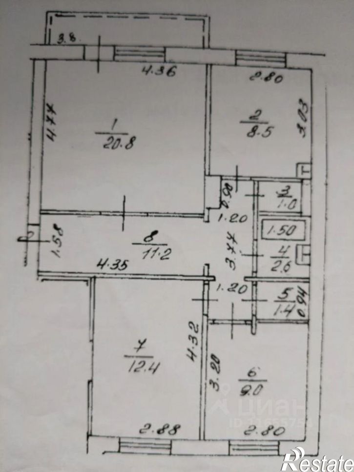 3-комн квартира ул Казанская, 14,  д. 14