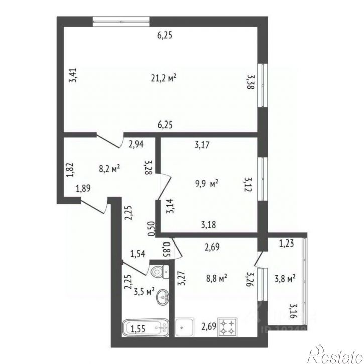 2-комн квартира ул Островского, 14,  д. 14