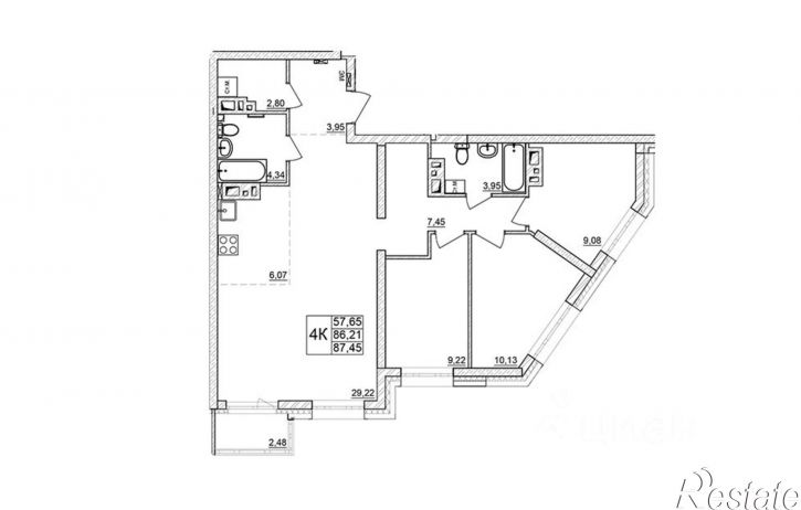 4-комн квартира в новом доме Революционная улица, 201/4,  д. 201/4