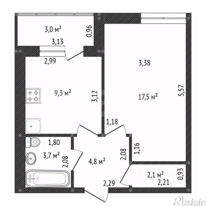 1-комн квартира ул Менделеева, 145 1,  д. 145 1,  к. 1