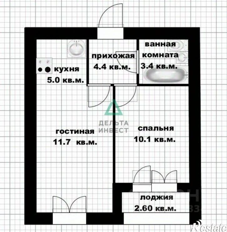 1-комн квартира ул Воинов-Интернационалистов, 7,  д. 7
