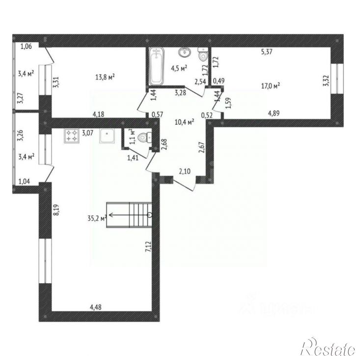 4-комн квартира улица Юрия Гагарина, 57/2,  д. 57/2