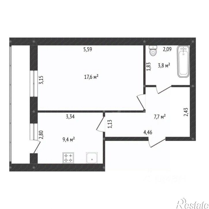 1-комн квартира Уфимское шоссе, 18/3,  д. 18/3