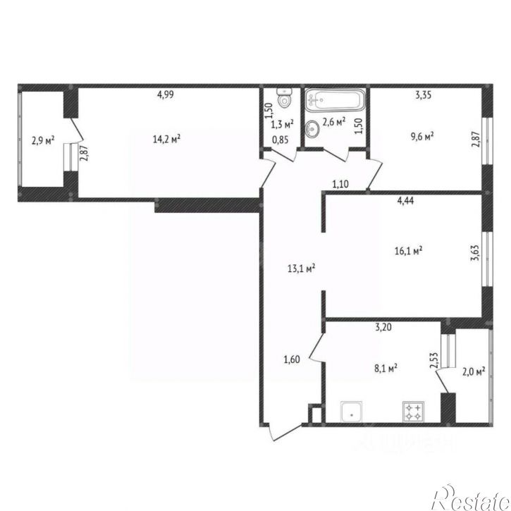3-комн квартира ул Георгия Мушникова, 2,  д. 2