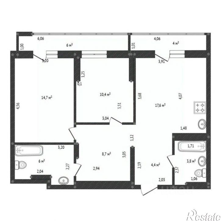 3-комн квартира ул Пархоменко, 156в,  д. 156в