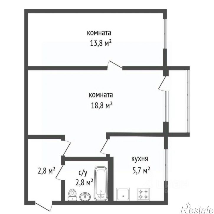 2-комн квартира ул Шота Руставели, 27/1,  д. 27/1