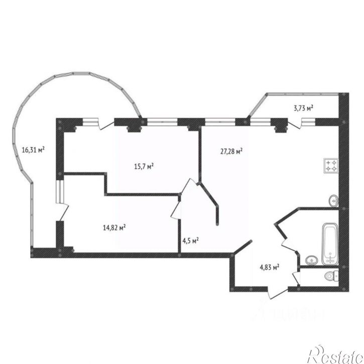 3-комн квартира ул Кавказская, 12,  д. 12