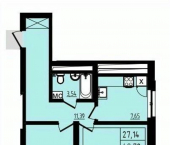 2-комн, 53 кв м, этаж 23/25 пр-кт Дружбы народов, 53