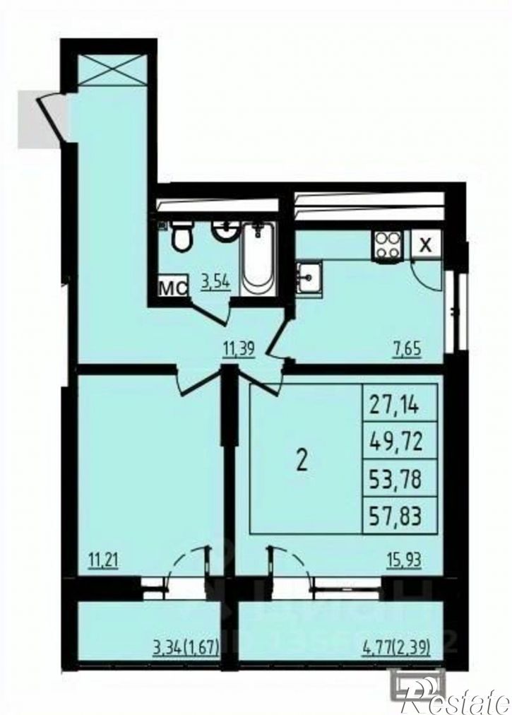 2-комн квартира в новом доме пр-кт Дружбы народов, 53,  д. 53