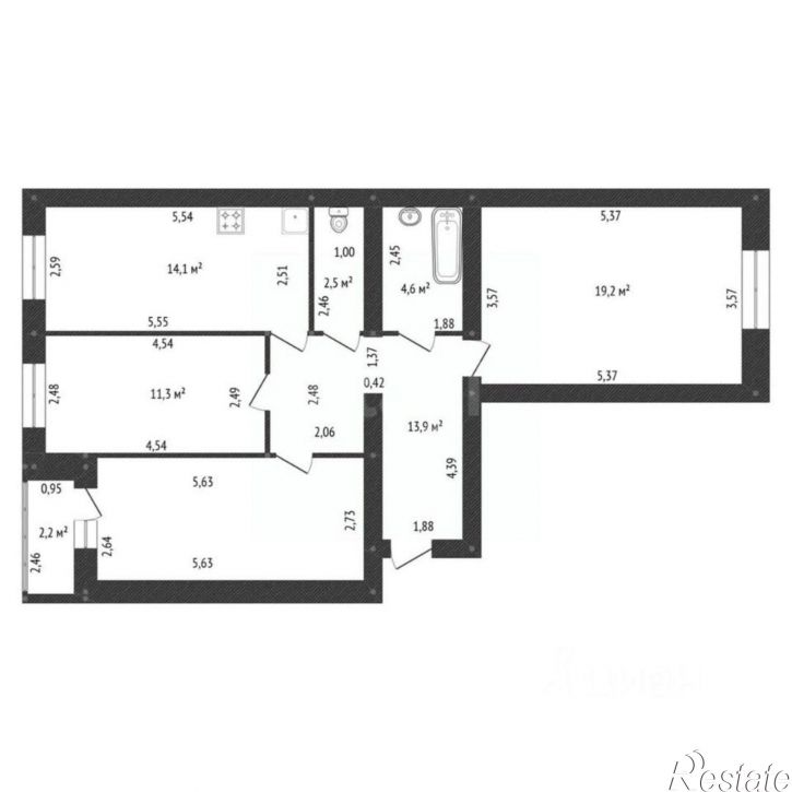 3-комн квартира улица Геологов, 53,  д. 53