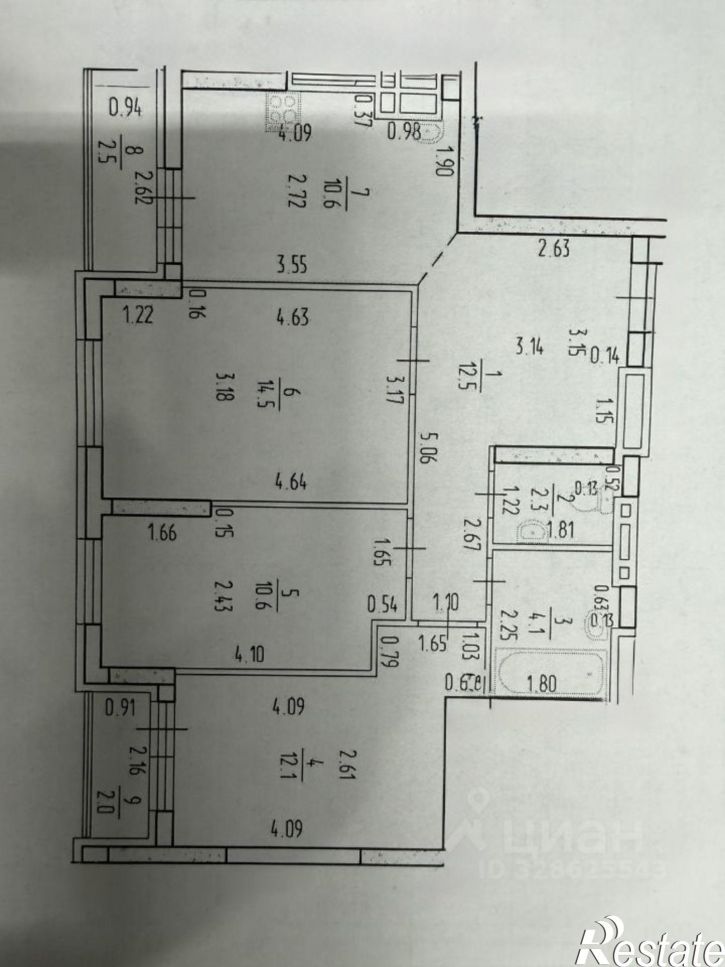 3-комн квартира улица Лётчика Кобелева, 3/2,  д. 3/2