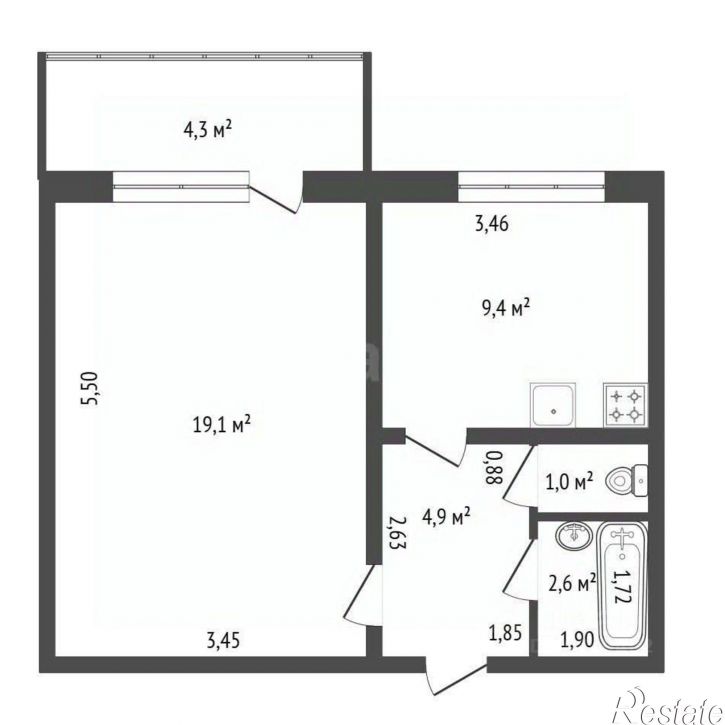 1-комн квартира ул Летчиков, 5 1,  д. 5 1,  к. 1