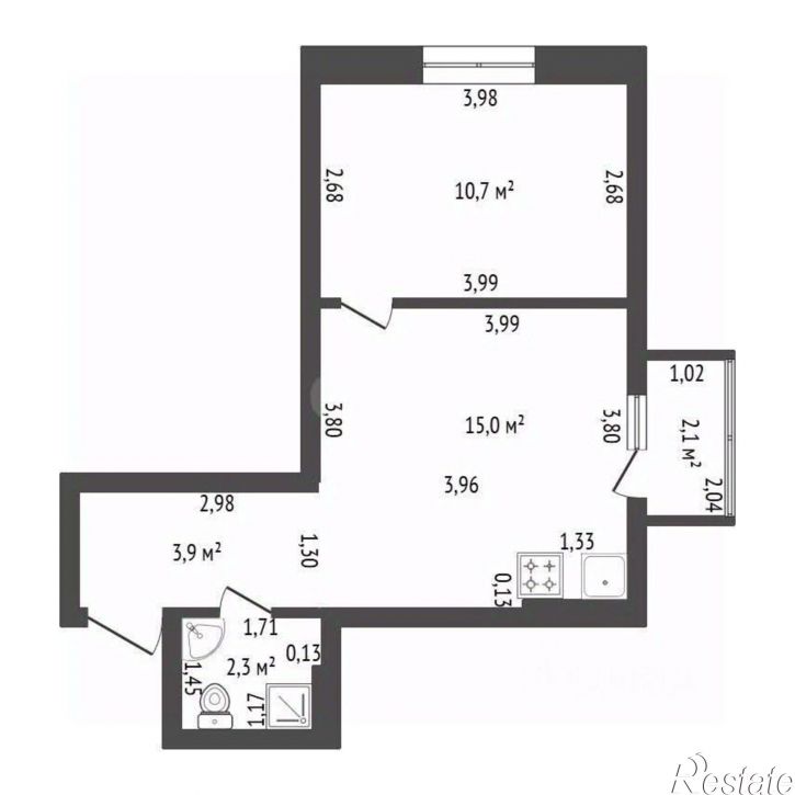 2-комн квартира улица Пугачёва, 35/1,  д. 35/1