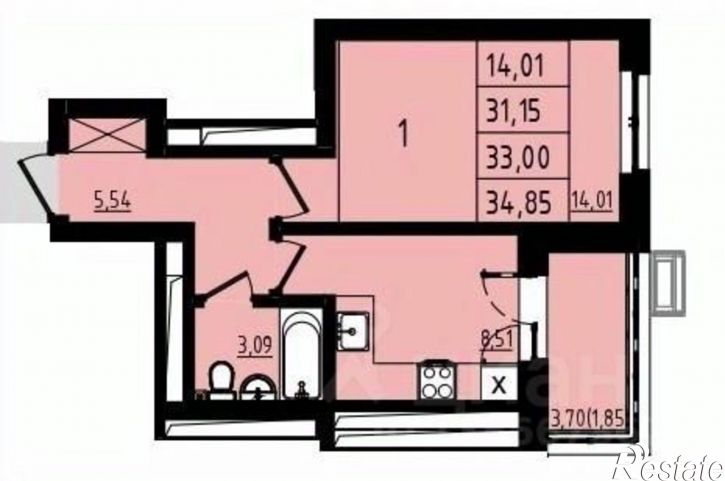 1-комн квартира в новом доме проспект Дружбы Народов, 55/1,  д. 55/1