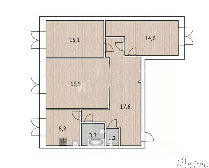 3-комн квартира улица Максима Горького, 76,  д. 76