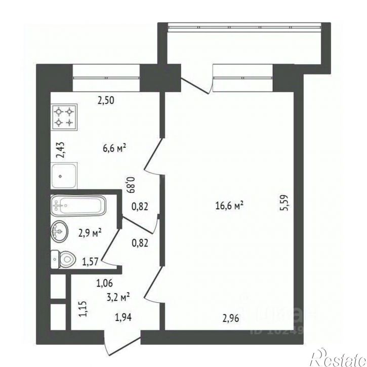 1-комн квартира улица Достоевского, 106,  д. 106