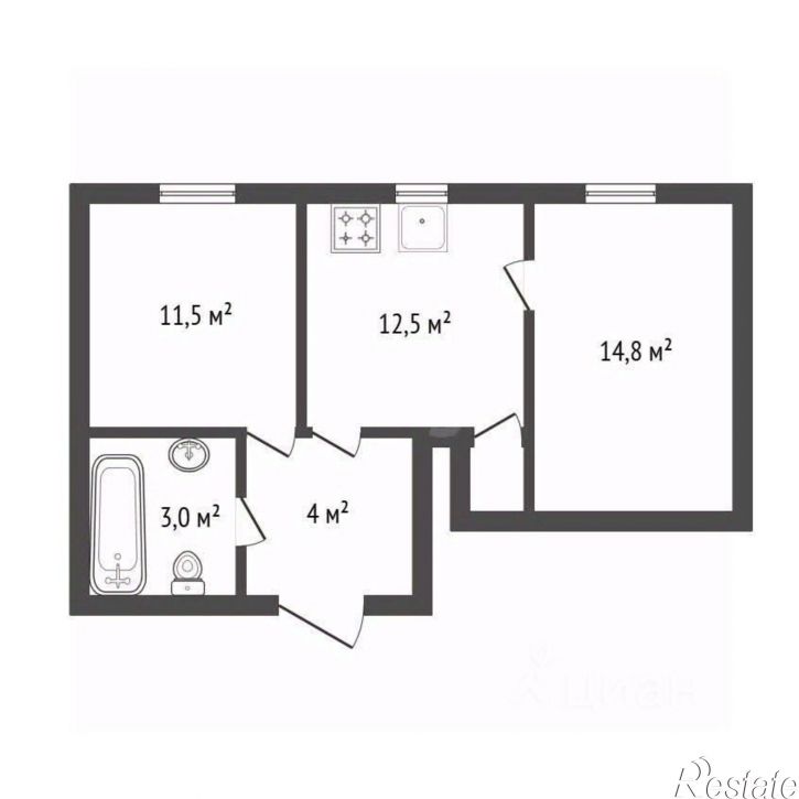 2-комн квартира улица Пугачёва, 35/1,  д. 35/1