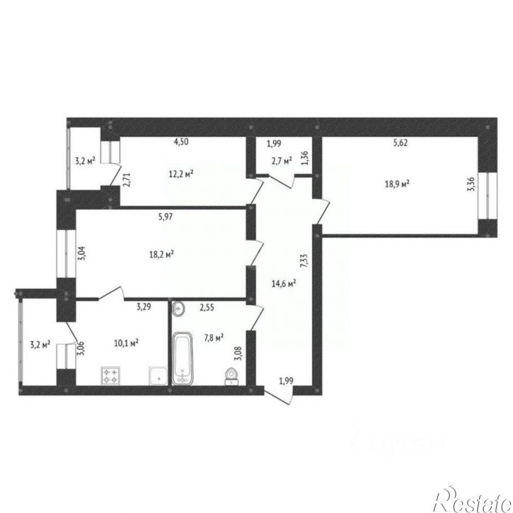 3-комн квартира ул Николая Дмитриева, 21/1,  д. 21/1