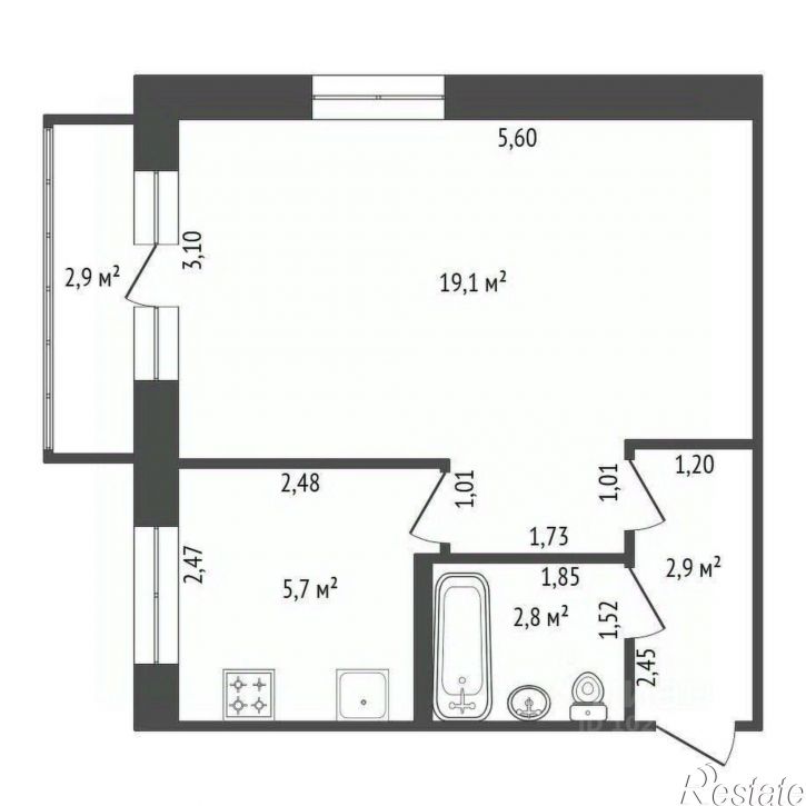 1-комн квартира ул Блюхера, 10,  д. 10